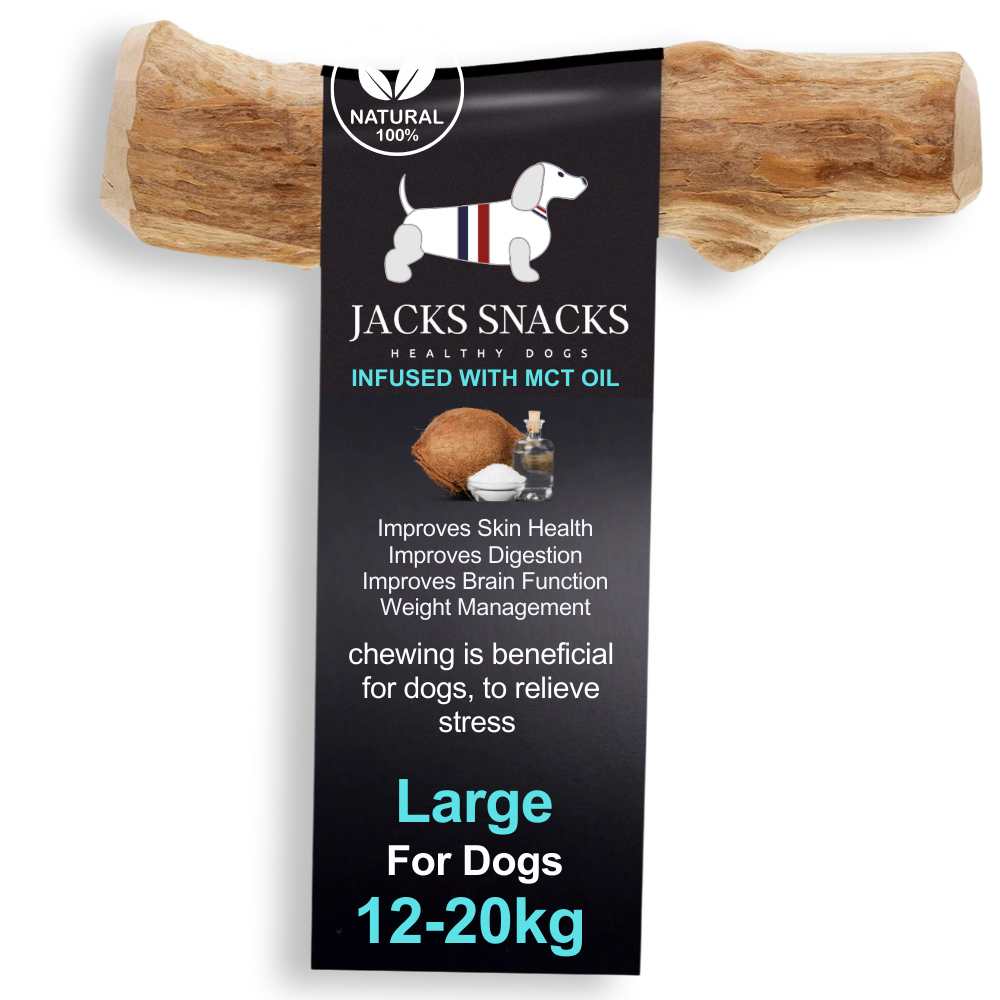 Coffee Wood Dog Chew with MCT Oil-Pack Size L