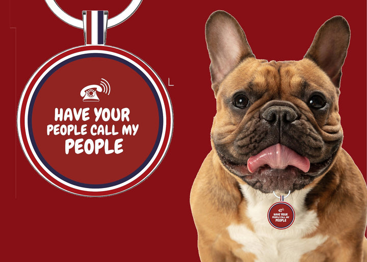 Premium Round Shaped Red Call My People QR Tag