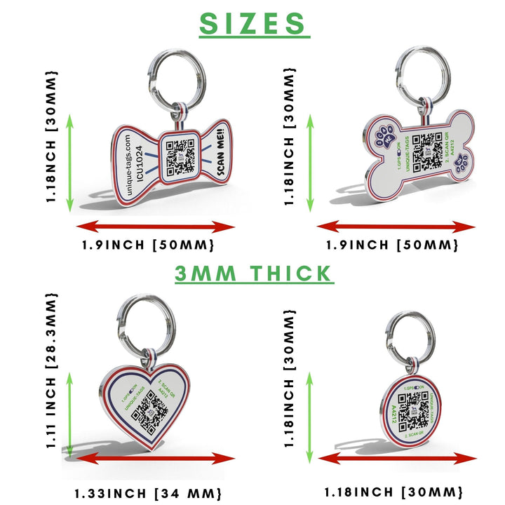 Premium Bow Shaped Scan Me Red Hearts QR Tag