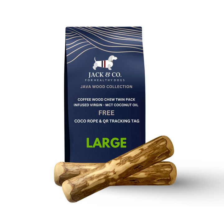 Coffee Wood Dog Chew Twin Pack with MCT Oil - XL