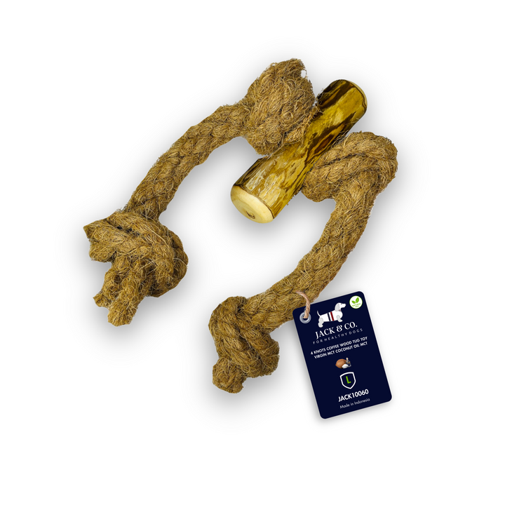 4 Knots Coffee Wood Tug Toy with MCT Oil - M