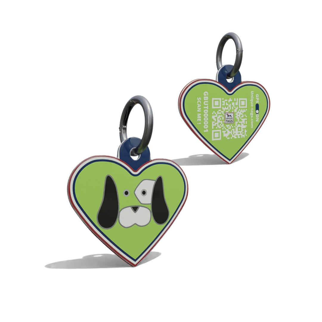 Green Heart shaped Epoxy QR Tag