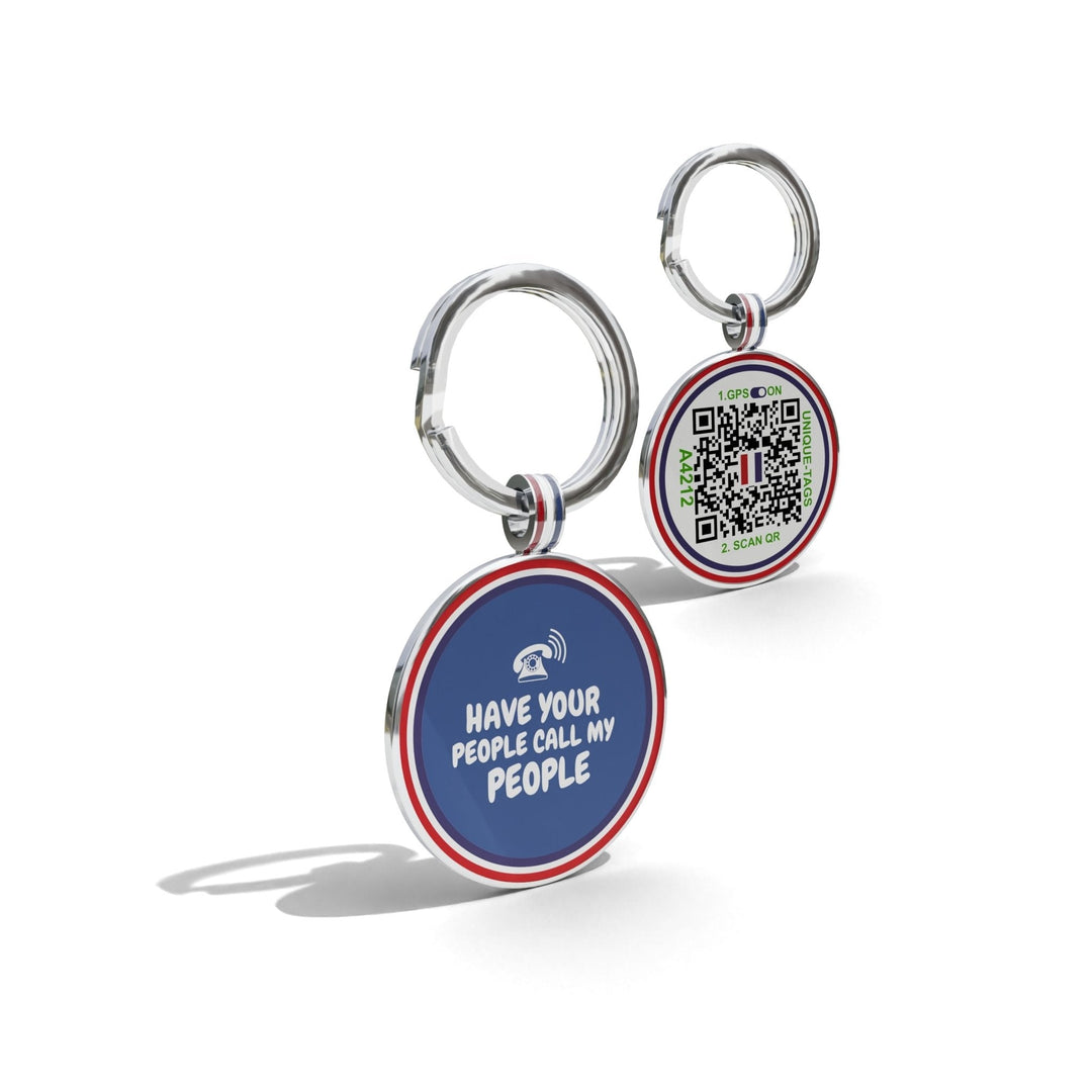Navy Call My People Premium Round Shaped QR Tags