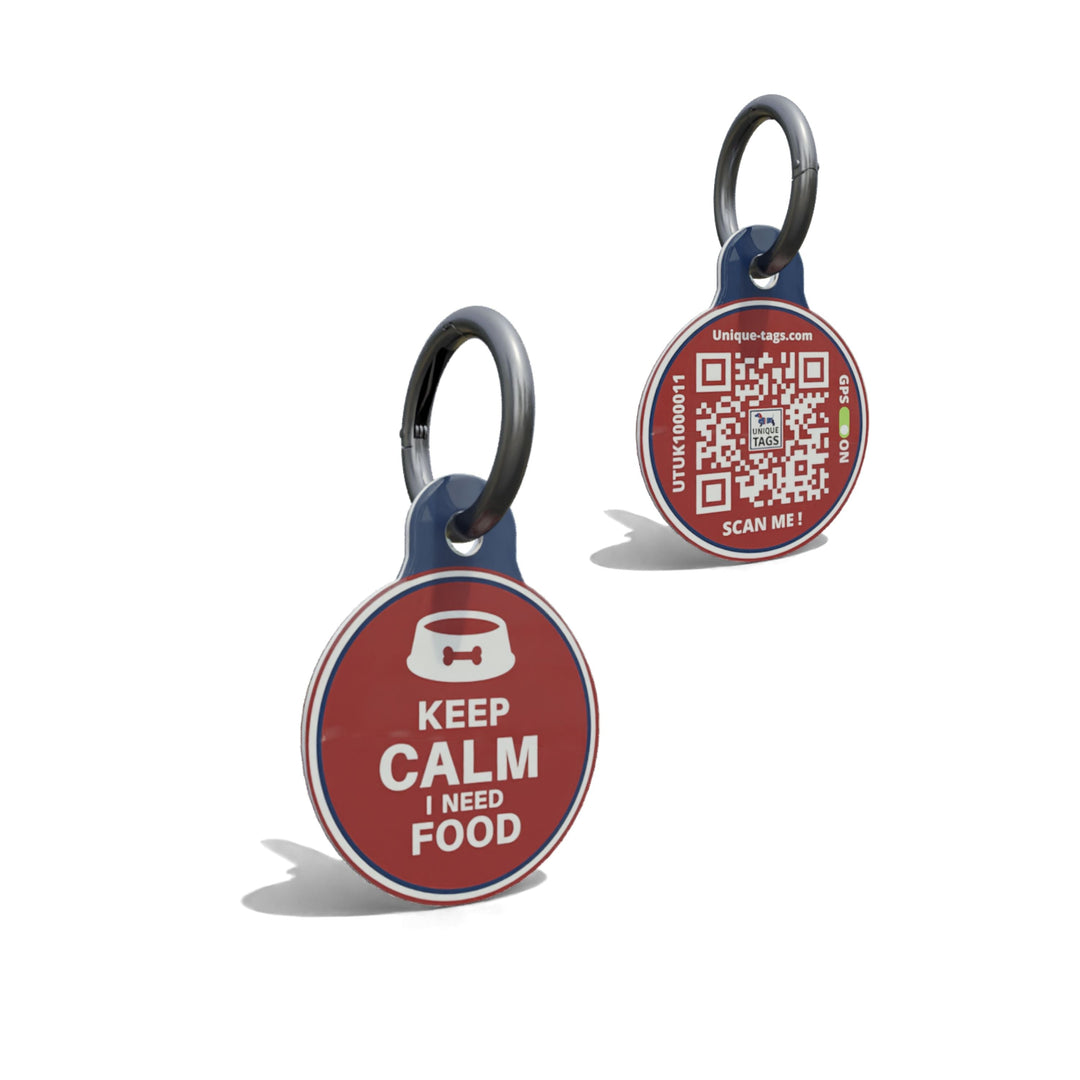 Red I Need Food Round Shaped Epoxy QR Tag
