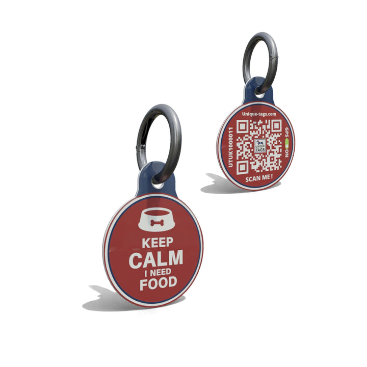 Red I Need Food Round Shaped Epoxy QR Tag