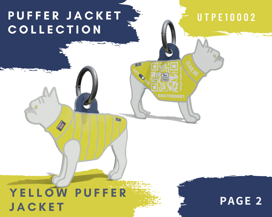Yellow and Navy Reversible Puffer Jacket