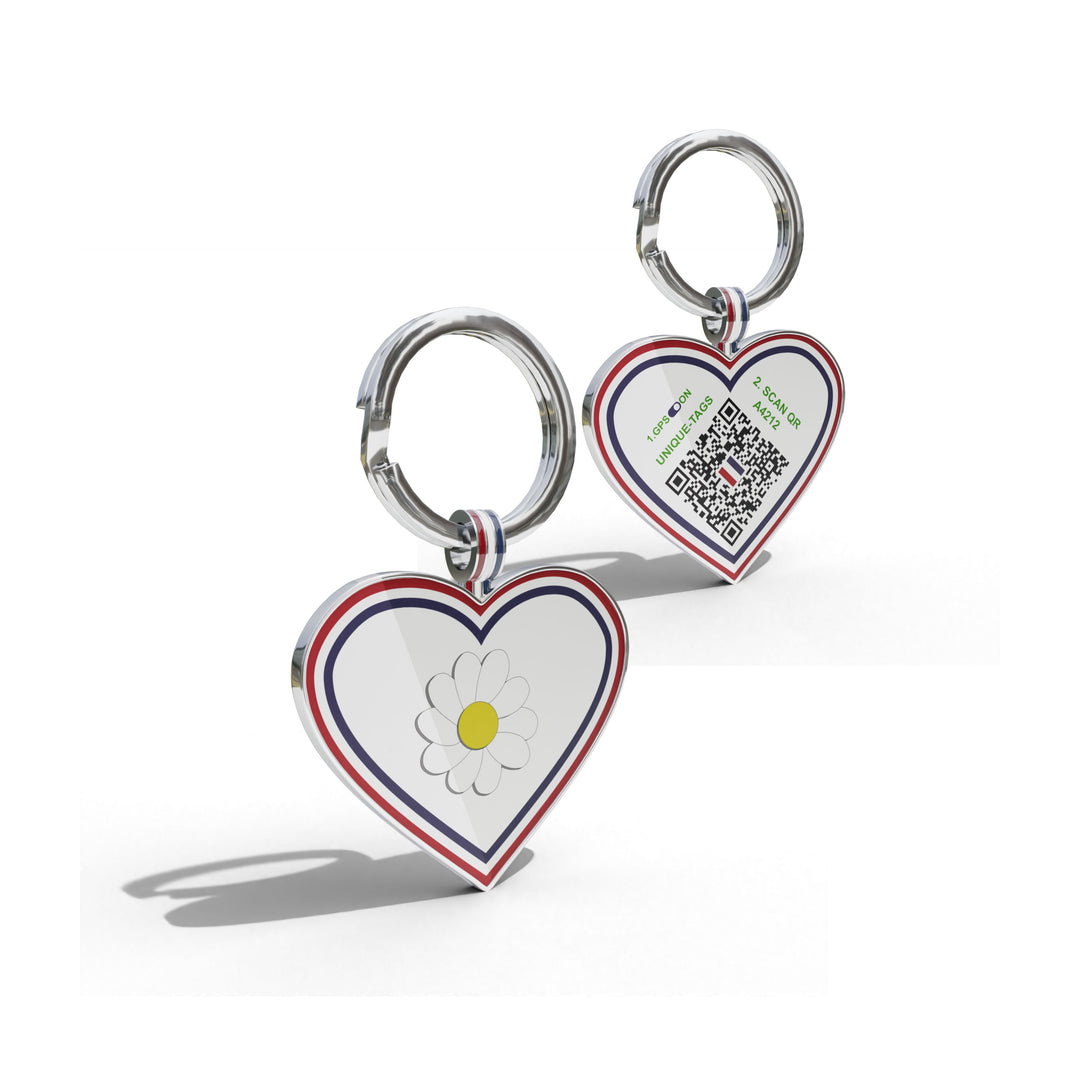 Premium Heart Shaped Yellow Daisy QR Tag