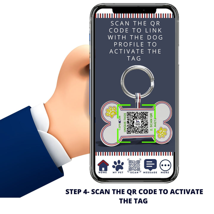 Navy Call My People Round Shaped Epoxy QR Tag